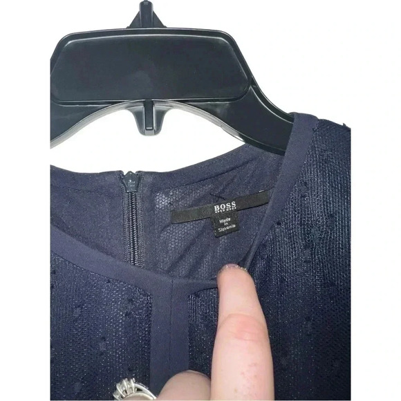 1788. BOSS BY HUGO BOSS KNEE LENGTH COCKTAIL/SEMI‎ FORMAL DRESS NAVY BLUE COLOR - Picture 5 of 9